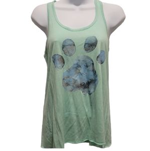 3/$20❤️- paw print mint colored tank top small turquoise